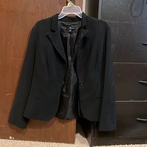 Black blazer with pinstripe detail